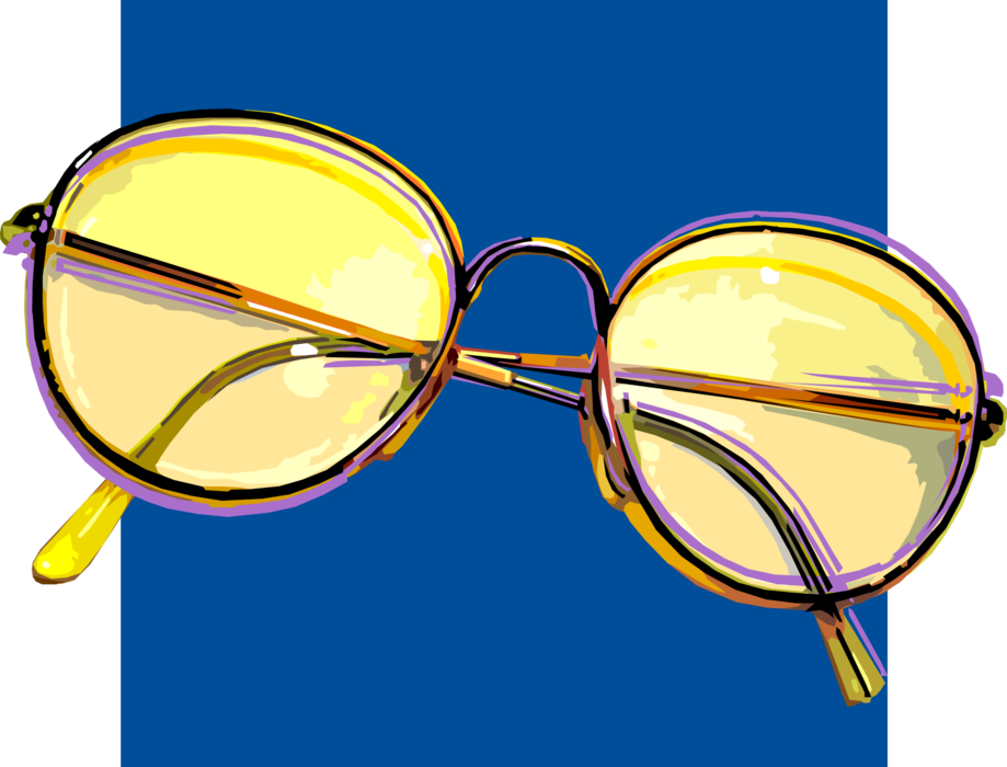 Vector Illustration of Eyeglasses or Reading Glasses to Correct or Aid Vision