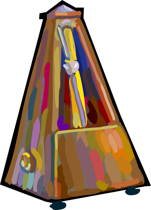 Vector Illustration of Musician's Metronome Helps Keep Steady Tempo