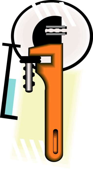 Vector Illustration of Pipe Wrench or Stillson Wrench used for Turning Soft Iron Pipes