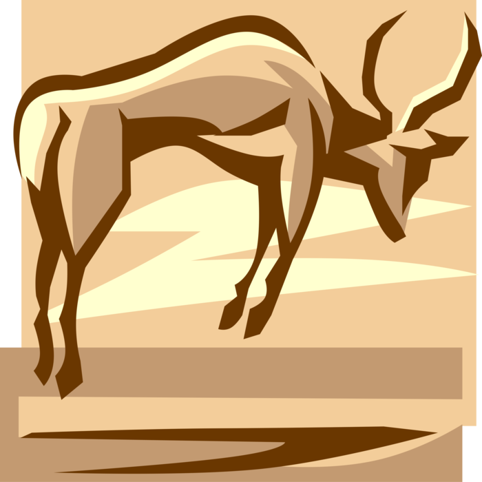 Vector Illustration of African Antelope Jumping