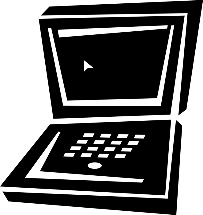 Vector Illustration of Laptop or Notebook Portable Personal Computer