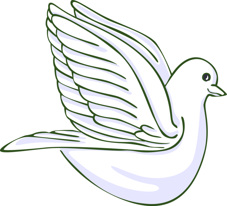 Vector Illustration of Dove Bird Symbol Symbol of Peace