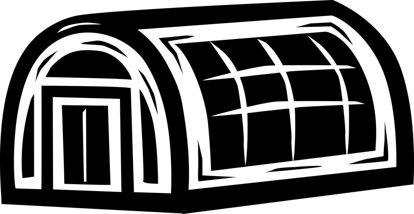 Vector Illustration of Greenhouse Nursery Where Plants are Propagated and Grown