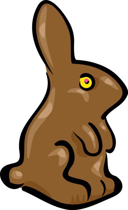 Vector Illustration of Chocolate Easter Bunny Rabbit Candy Confection