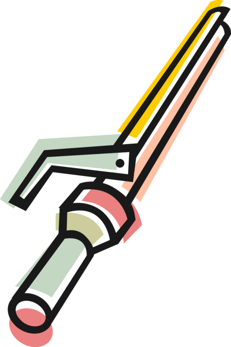 Vector Illustration of Electric Hair Iron or Curling Iron 