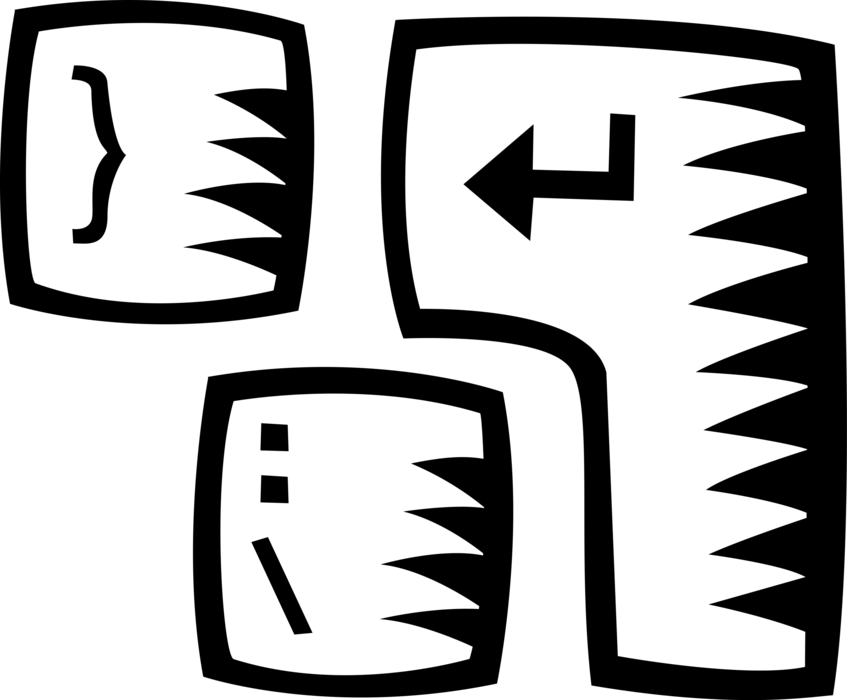 Vector Illustration of Computer Alphanumeric Keyboard Data Input Keys