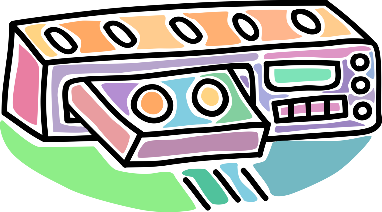 Vector Illustration of Home Entertainment Videotape Player