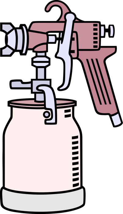 Vector Illustration of Airbrush Air-Operated Venturi Tool Sprays Paint