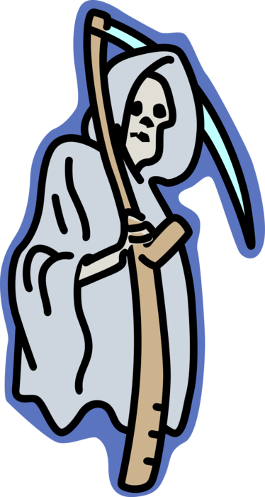 Vector Illustration of Grim Reaper Angel of Death with Scythe