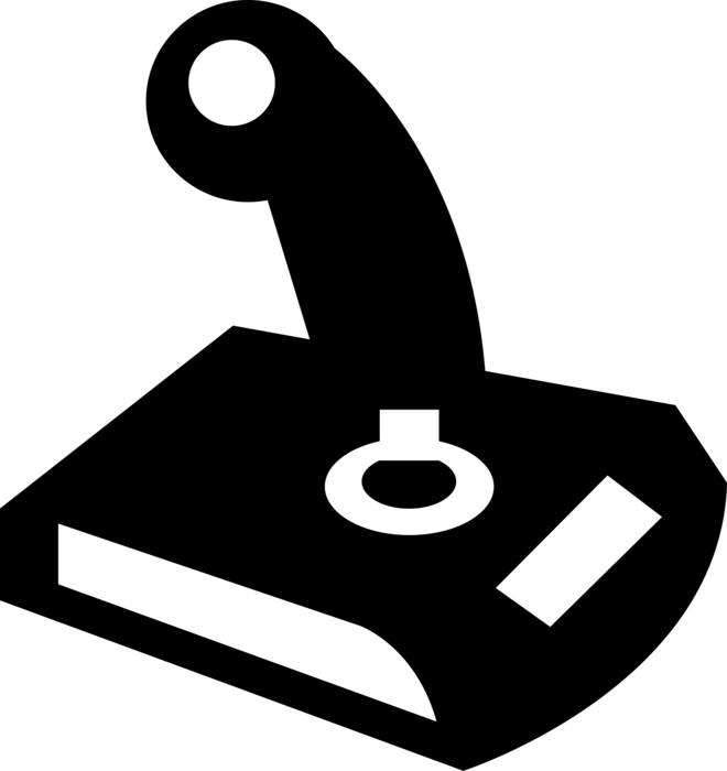 Vector Illustration of Electronic Computer Video Game Joystick Control