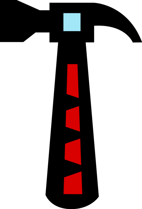 Vector Illustration of Claw Hammer Hand Tool used to Drive Nails