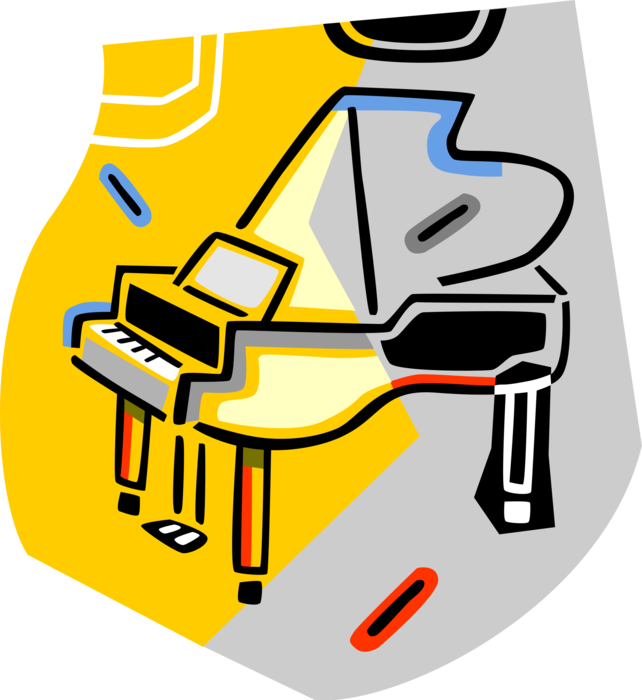 Vector Illustration of Grand Piano Keyboard Musical Instrument