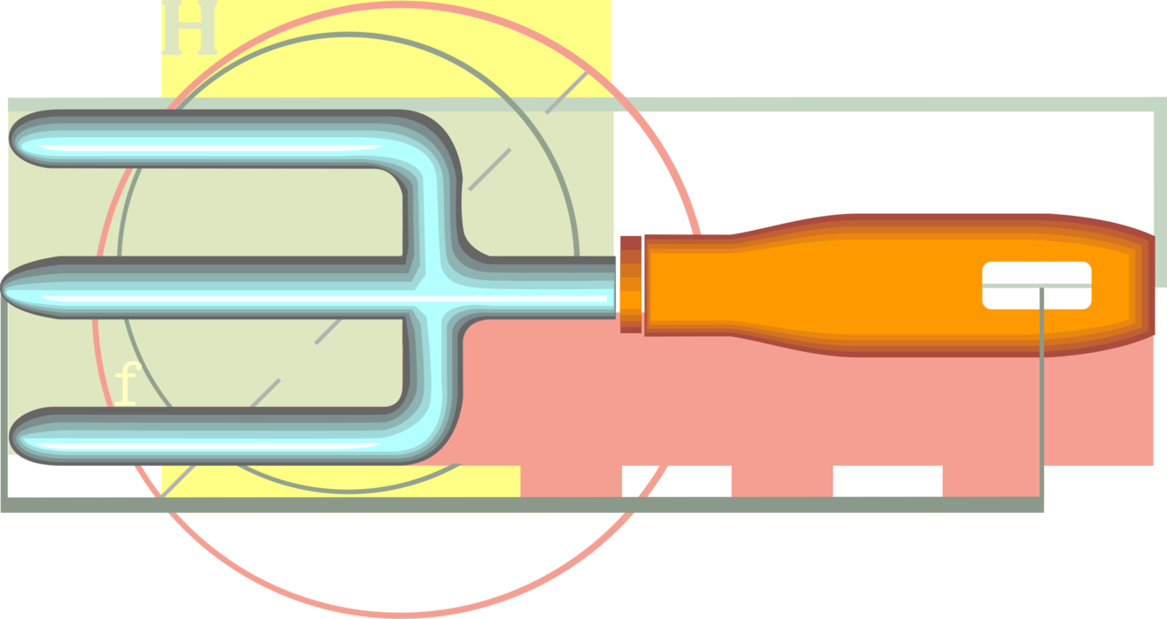 Vector Illustration of Gardening Hand Fork Digging Tool