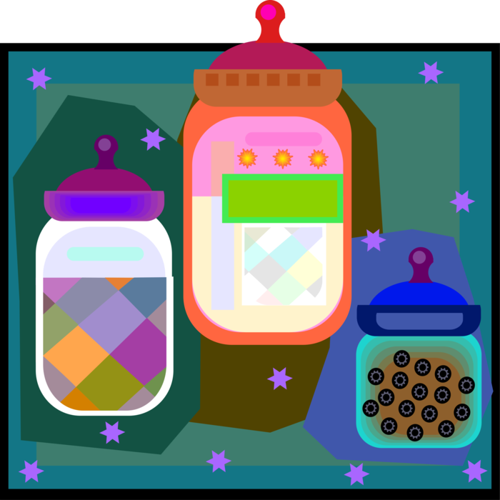 Vector Illustration of Glass Food Jar Container
