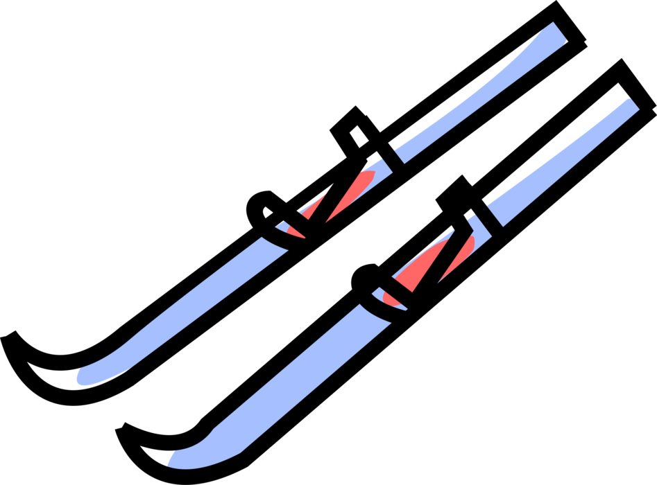 Vector Illustration of Cross-Country Skis used by Nordic Skiers