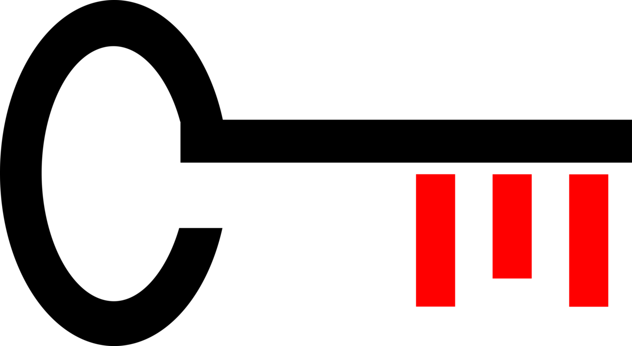 Vector Illustration of Skeleton Security Key Opens Locks