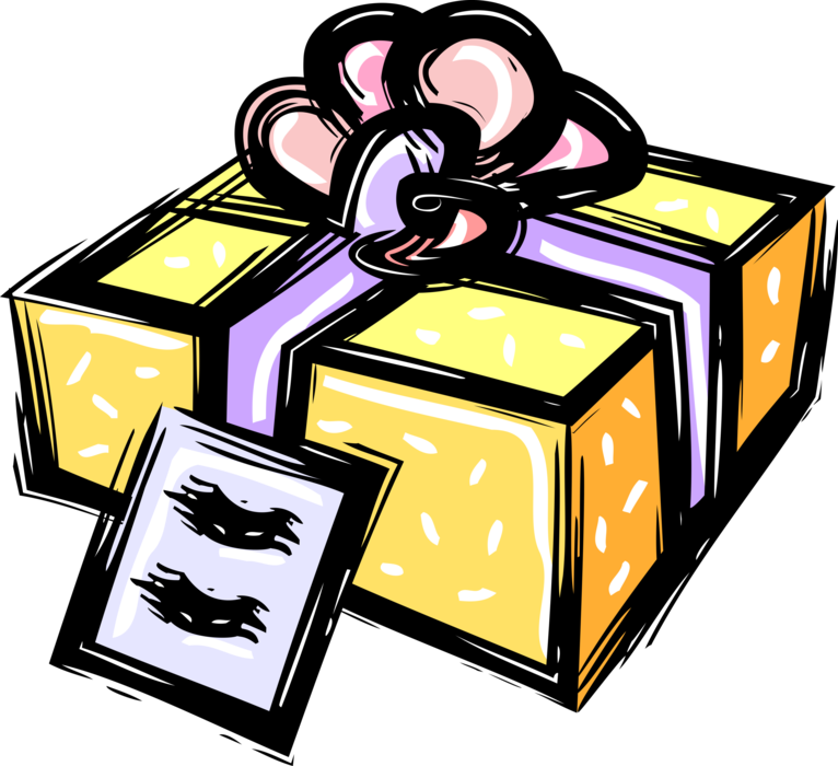 Vector Illustration of Special Gift Present with Ribbon Bow