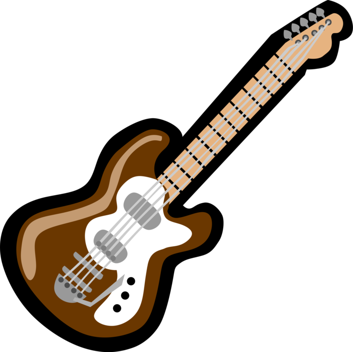 Vector Illustration of Electric Guitar Stringed Musical Instrument