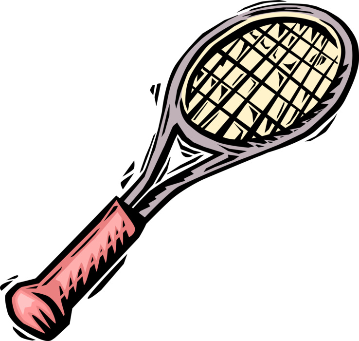 Vector Illustration of Sport of Badminton or Tennis Racket or Racquet