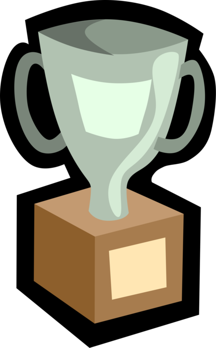 Vector Illustration of Winner's Trophy Cup Prize Award Recognizes Specific Achievement or Evidence of Merit