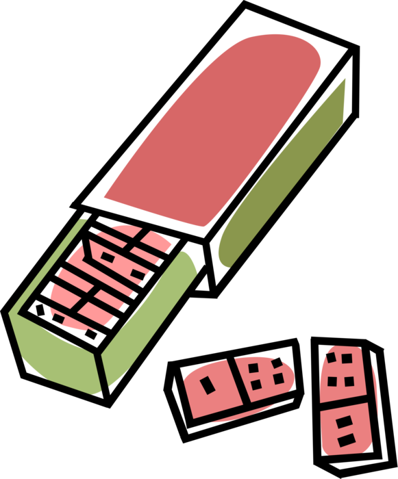 Vector Illustration of Dominoes Dominos Game Played with Rectangular Domino Tiles