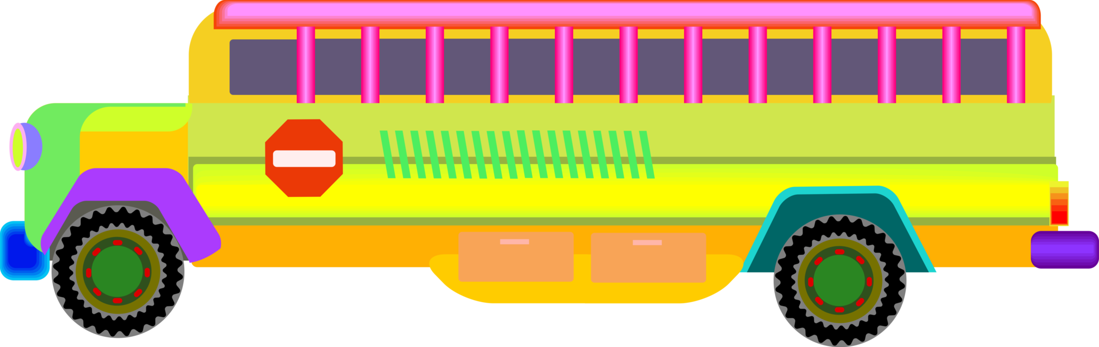 Vector Illustration of Schoolbus or School Bus used for Student Transport To and From School