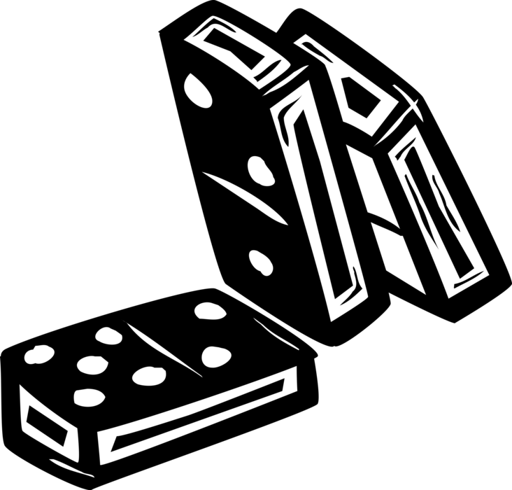 Vector Illustration of Dominoes Dominos Game Played with Rectangular Domino Tiles