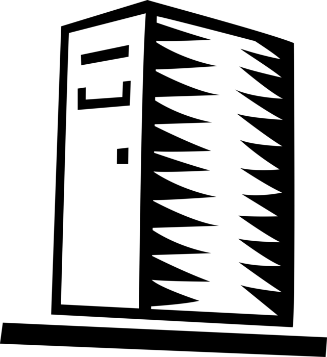 Vector Illustration of Central Processing Unit CPU Personal Desktop Computer System 