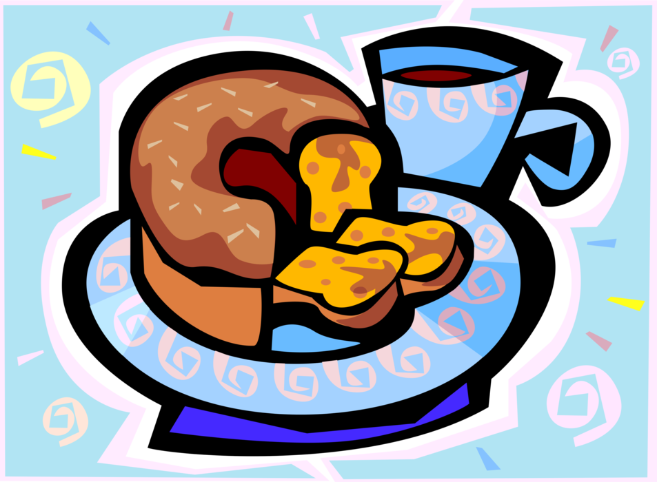 Vector Illustration of Baked Coffee Cake Sponge Cake Flavoured with Coffee