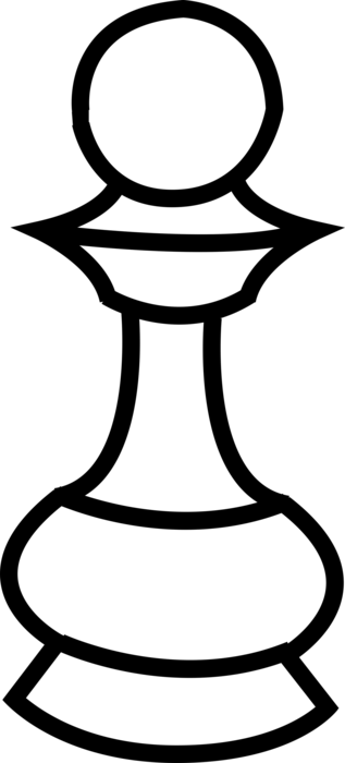 Vector Illustration of Pawn Weakest, Most Numerous Piece in Game of Chess