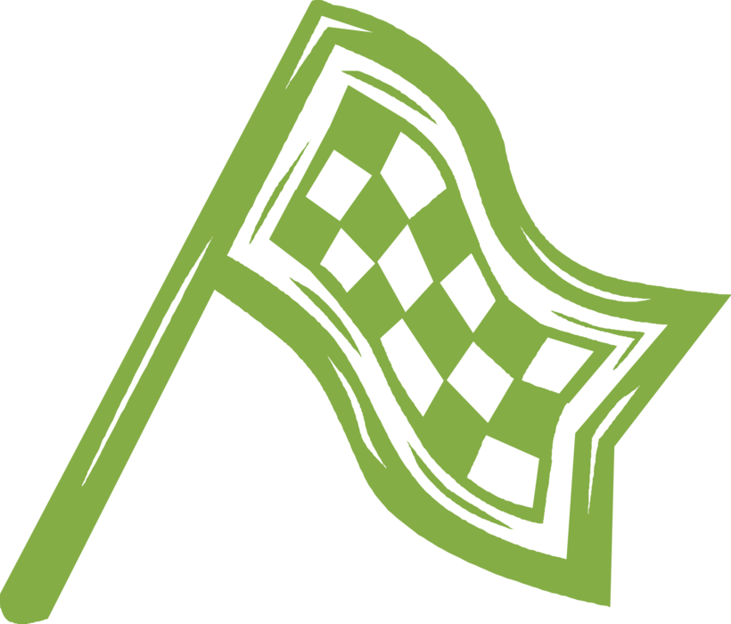 Vector Illustration of Checkered or Chequered Flag used on Race Circuit at Start and Finish