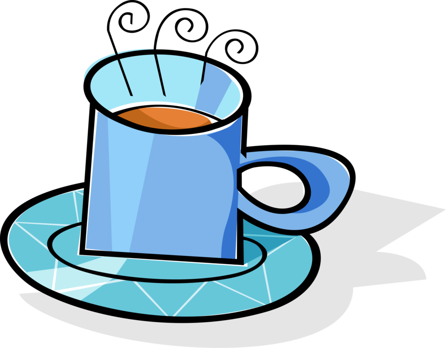 Vector Illustration of Cup of Hot Freshly Brewed Coffee Beverage Drink