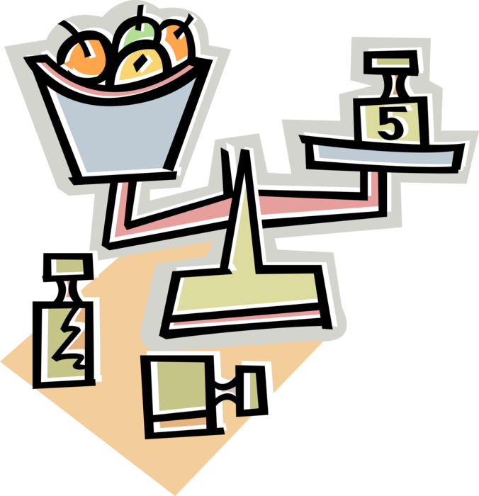 Vector Illustration of Weigh Scale Force-Measuring Device for Weight Measurement