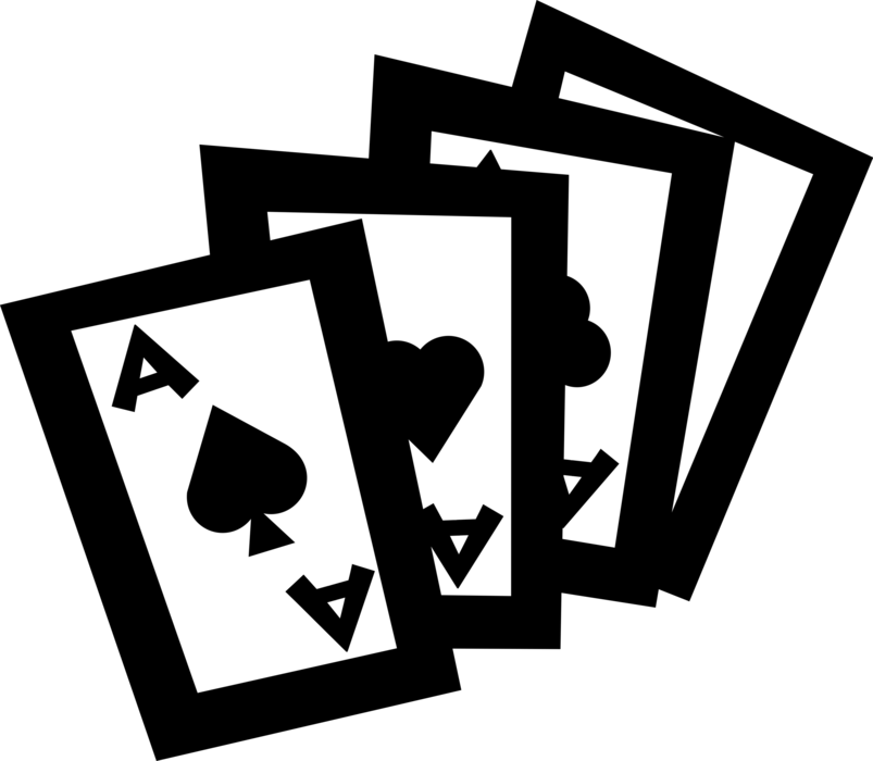 Vector Illustration of Games of Chance Playing Cards Aces