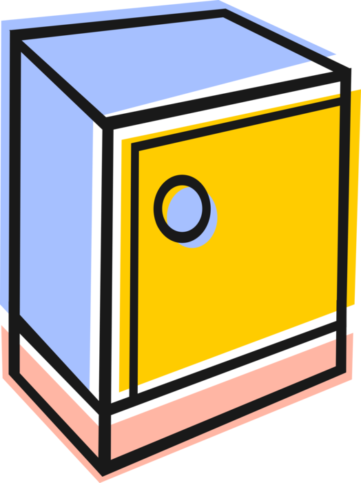 Vector Illustration of Furniture Storage Cabinet with Door