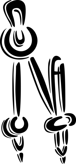 Vector Illustration of Drafting and Navigation Compass Measures Distance 