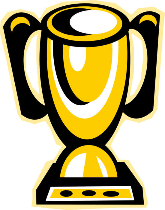 Vector Illustration of Winner's Trophy Cup Prize Award Recognizes Specific Achievement or Evidence of Merit