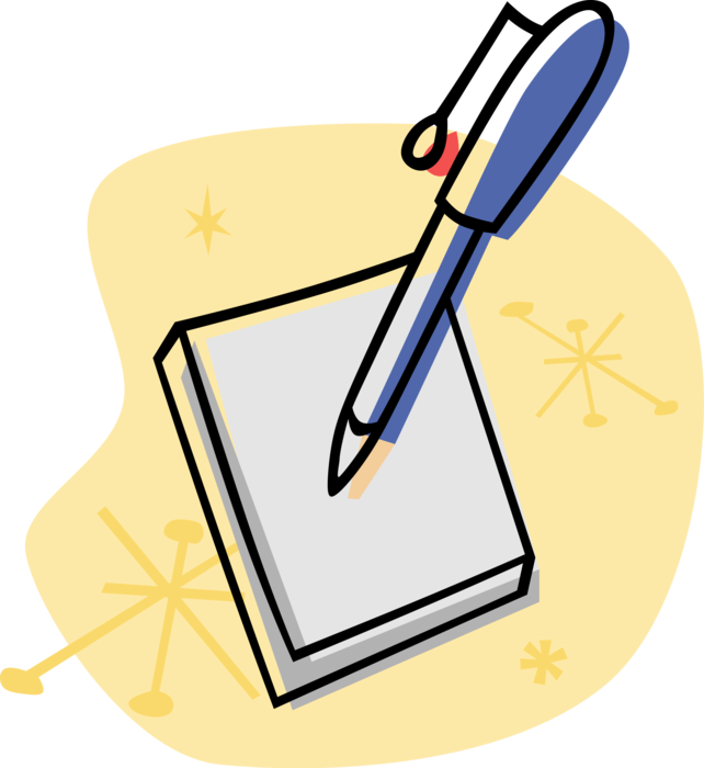 Vector Illustration of Paper with Pen Writing Instrument