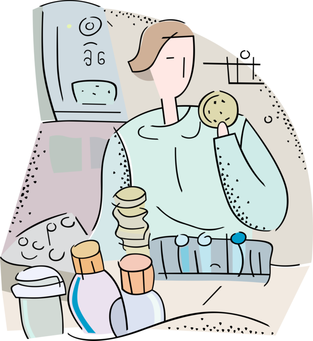 Vector Illustration of Laboratory Scientist with Petri Dishes Plate or Cell-Culture Dish used to Culture Cells