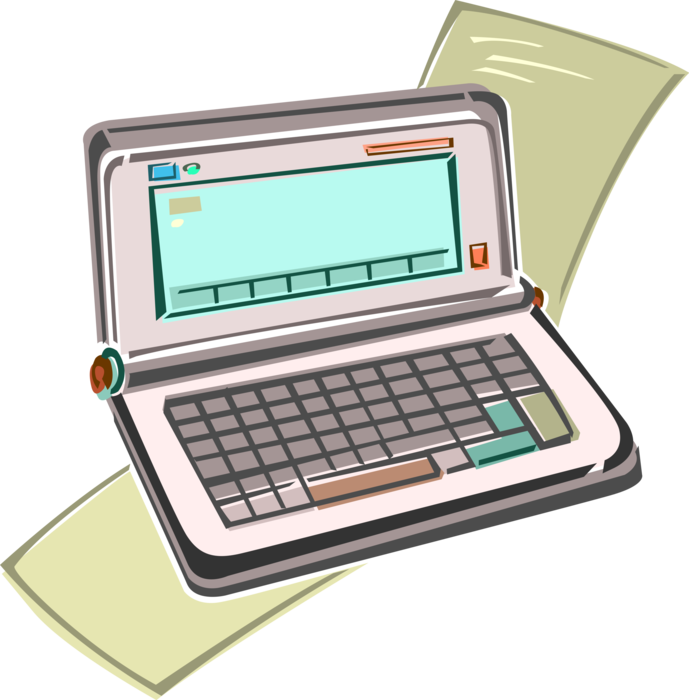 Vector Illustration of Personal Digital Assistant Hand-Held Computing Device