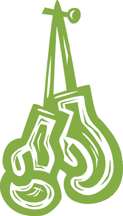 Vector Illustration of Prize Fighting Boxing Glove Cushioned Glove Worn By Boxers and Fighters