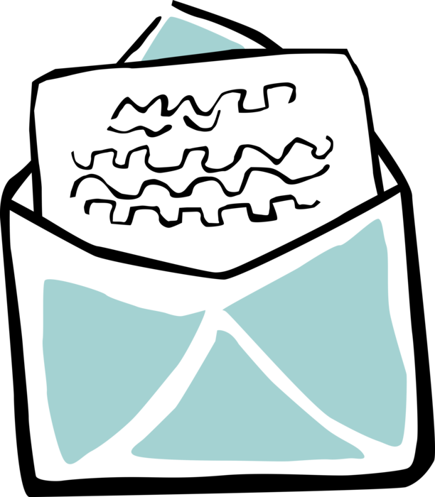 Vector Illustration of Post Office Mail or Postal Airmail Envelope Letter