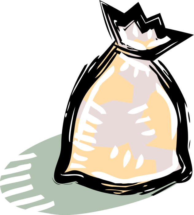 Vector Illustration of Bag of Milled Wheat Grain Flour