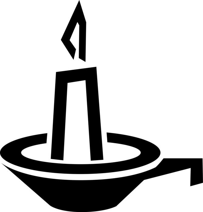 Vector Illustration of Candle Ignitable Wick Embedded in Wax with Burning Flame