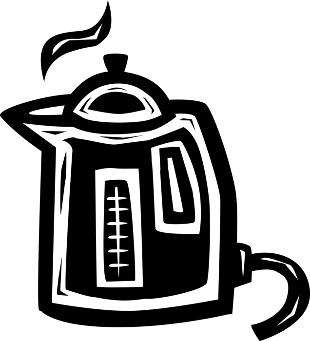 Vector Illustration of Household Coffee Maker Brewing Coffee