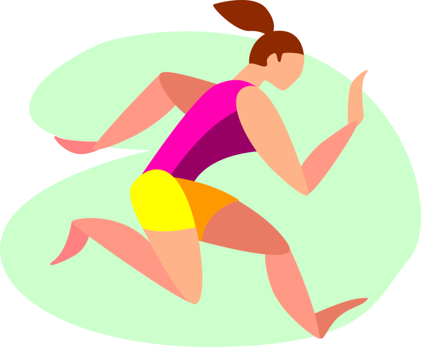 Vector Illustration of Gymnast Performing Gymnastics Floor Routine Tumbling