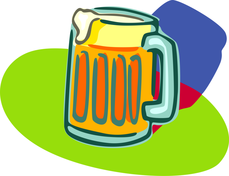 Vector Illustration of Frosty Beer Mug Alcohol Beverage