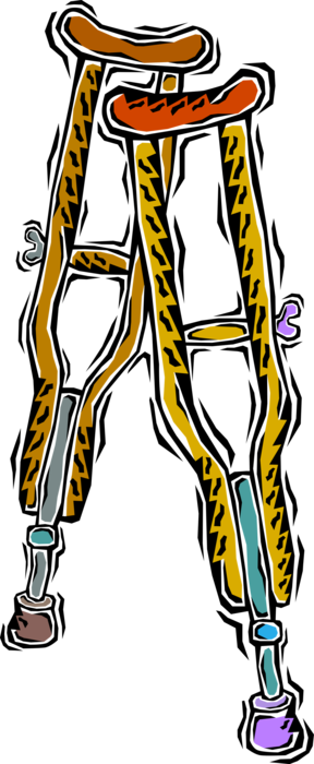 Vector Illustration of Mobility Aid Crutches for Short-term Injuries