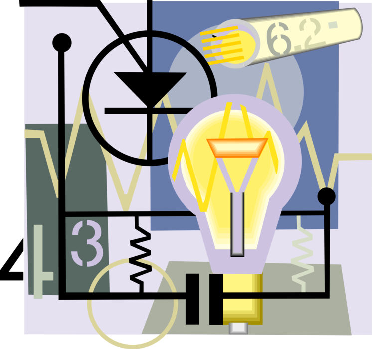 Vector Illustration of Light Bulb with Electricity as the Presence and Flow of Electric Charge