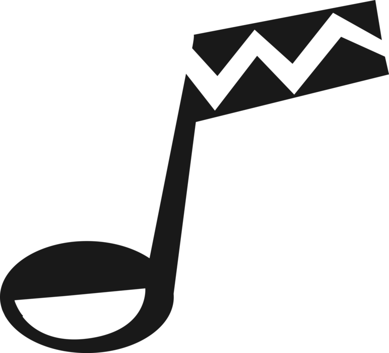 Vector Illustration of Musical Notation Music Note Represents Relative Duration and Pitch of Sound